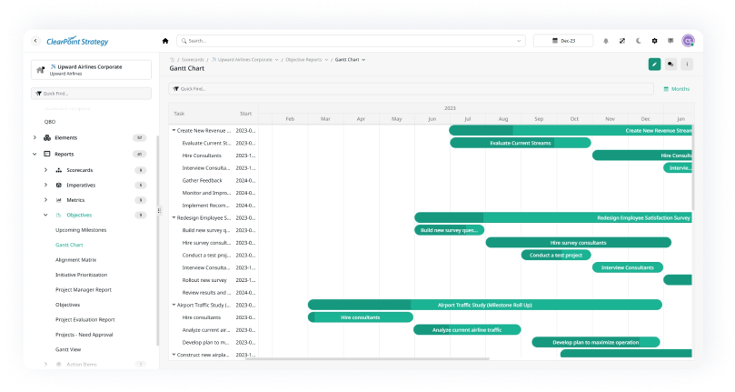 screenshot of ClearPoint Strategy